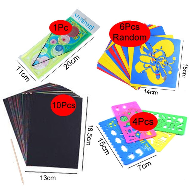 Scratch Art Paper Magic DIY Colorful Rainbow Scratch Cards Set With  Graffiti Stencil - Buy Scratch Art Paper Magic DIY Colorful Rainbow Scratch  Cards Set With Graffiti Stencil Product on